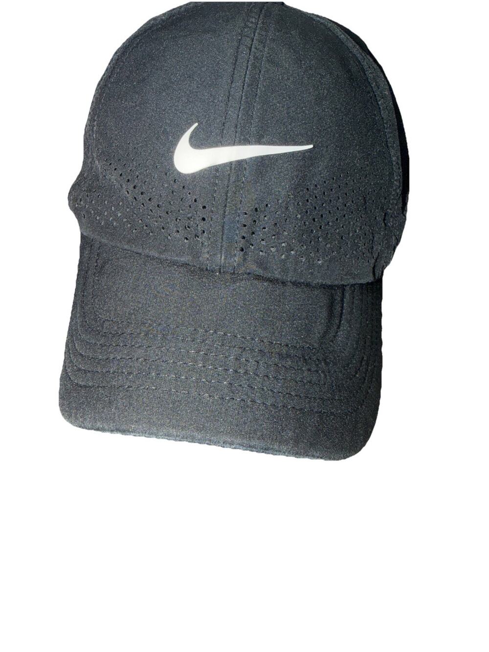 Nike Dri-FIT ADV Rise Structured Swoosh Flex Cap Hat Black M/L (e)